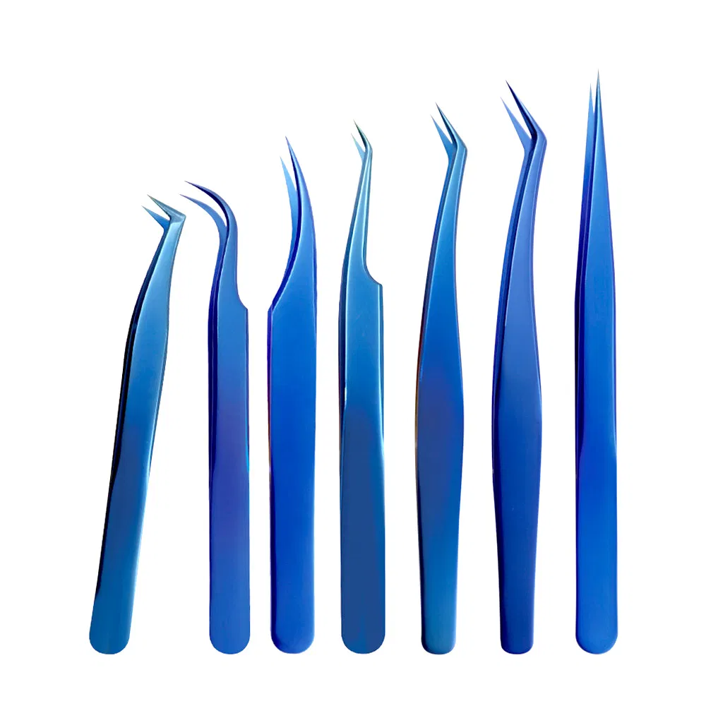 Eyebrow Medical Beauty Pointed Lash Tweezer Stainless Steel Fiber Tip Precision Eyelash Hair Tweezers
