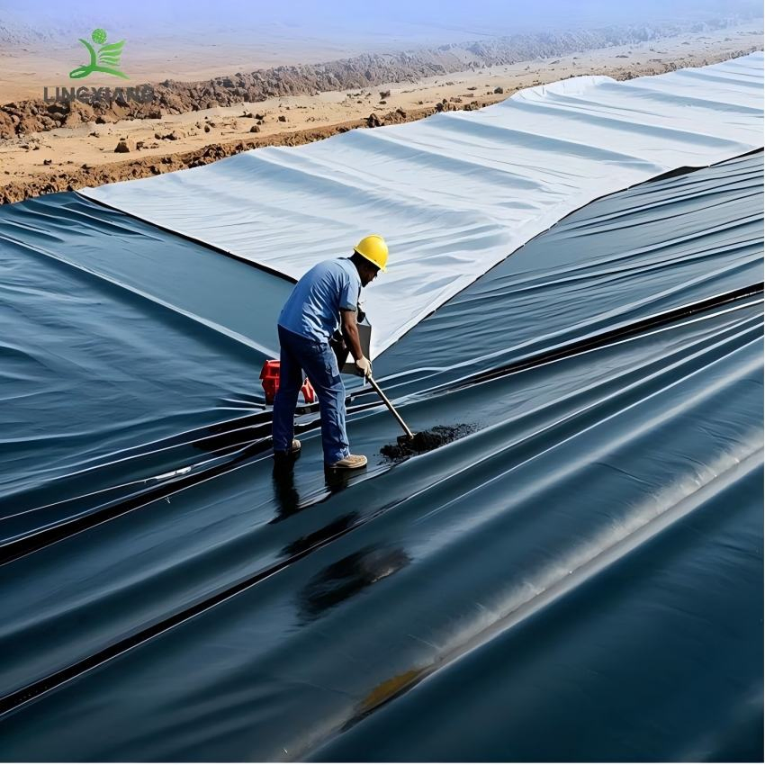 Reliable Waterproof Geomembrane for Biogas Pond and Mining Use Dam Landfill Lake Biogas Mining Fish Shrimp Farm Pond Liner Manufacturer Price