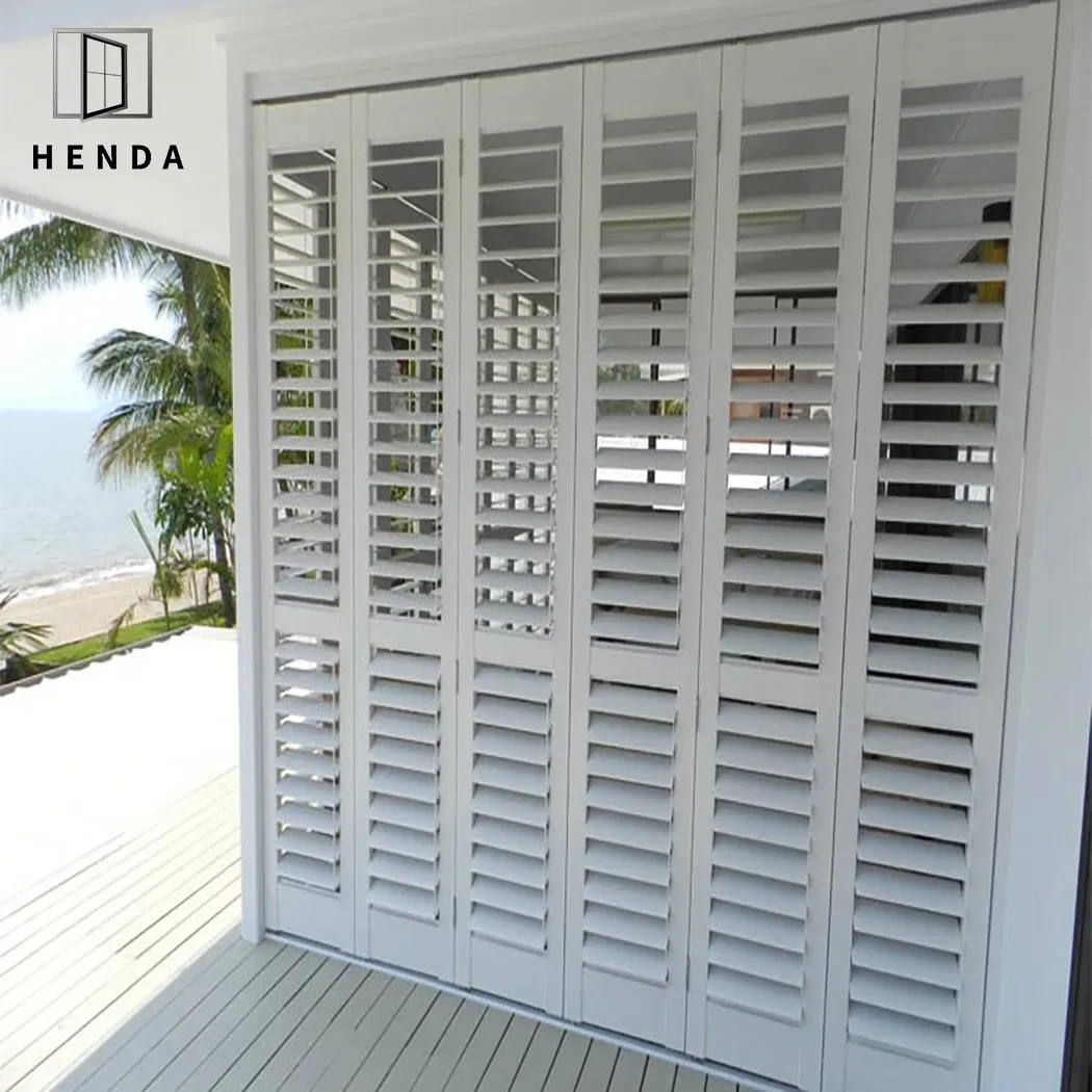 Customized Size Exterior Glass Louver Door Aluminium Louver Door