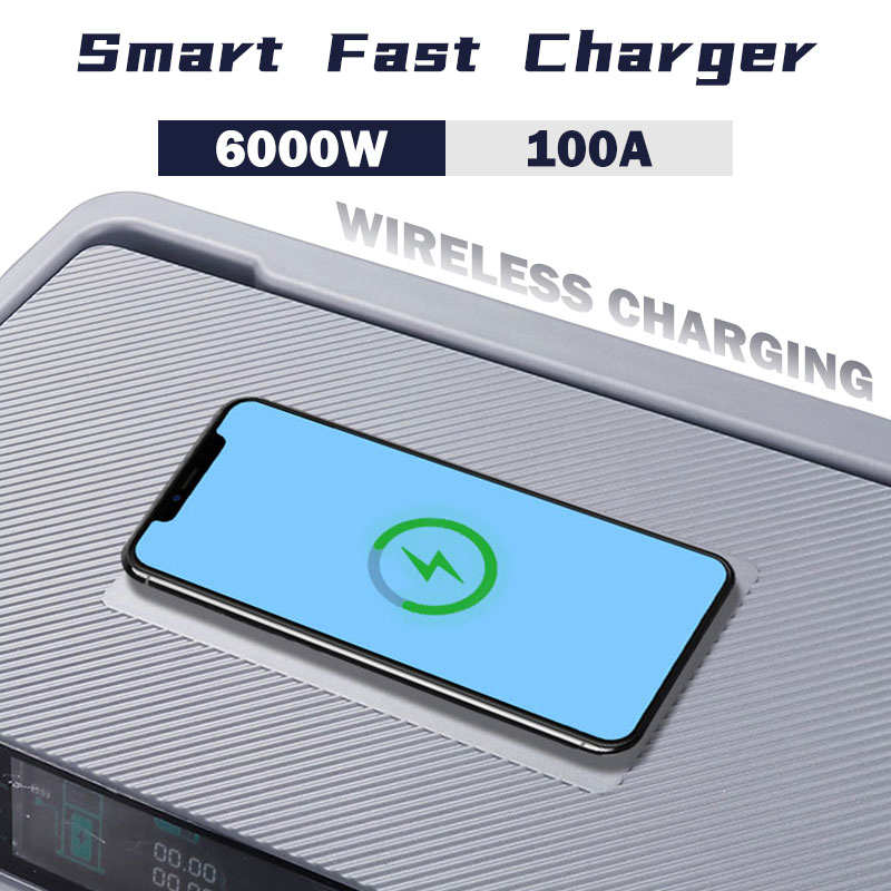 Портативная электростанция 6000Вт для кемпинга с беспроводной зарядкой