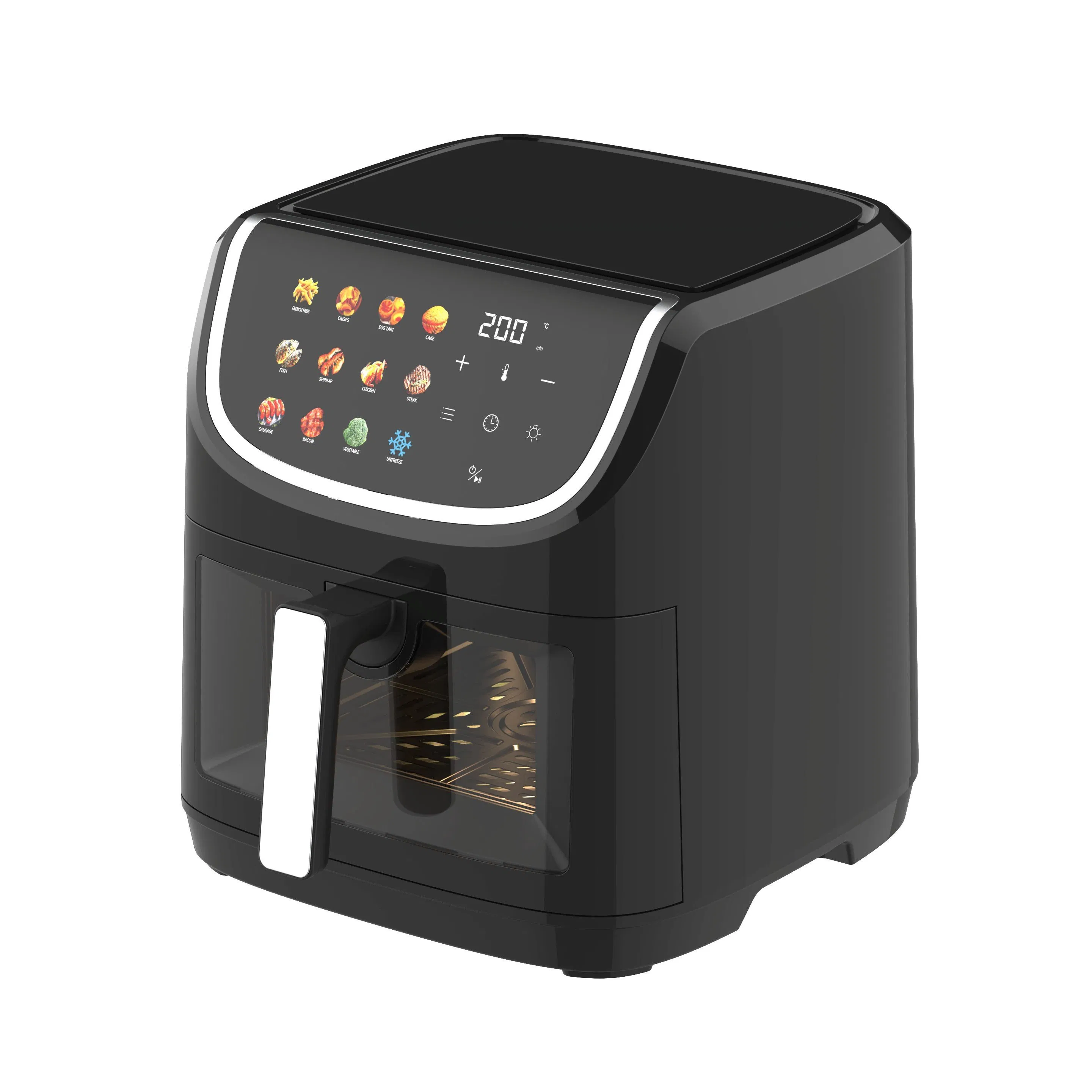 8L Color-Screen Air Fryer with Window: Massive Cooking Capacity, Convenient Color-Screen Intelligent Control