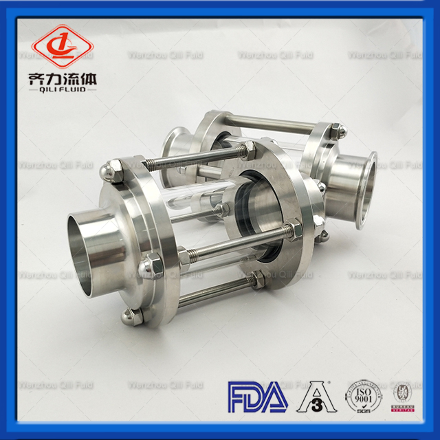 304 316L High Quality Sanitary Stainless Steel Liquid Level Tank Sight Glass Cross Sight Glass Bls Glass Columns Sight