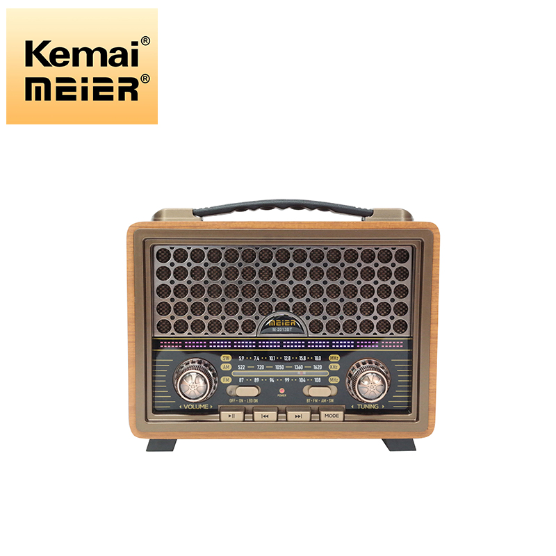Am/FM/Sw Stereo Full Band Radio Retro Classic Finely Crafted Bluetooth Radio with Built-in TF Card
