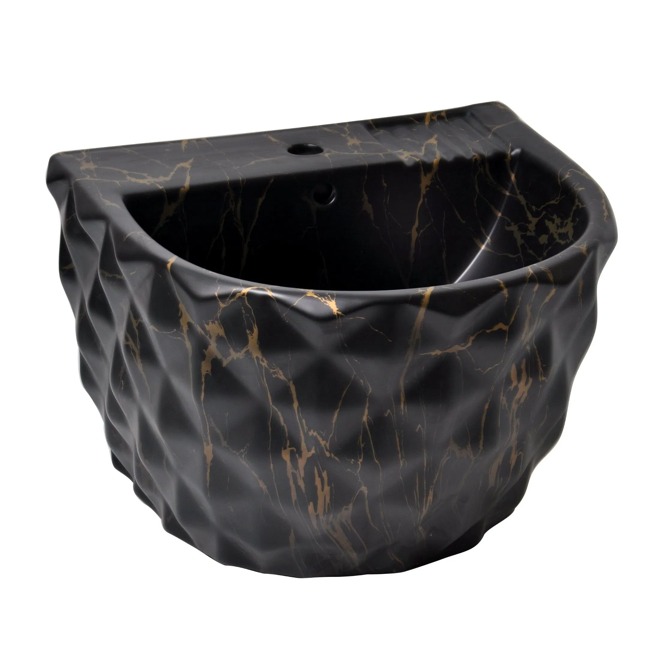 Senhang Hanging Round Shape Ceramic Hand Wash Basin for Bathrooms Oval Wall Hung Basin
