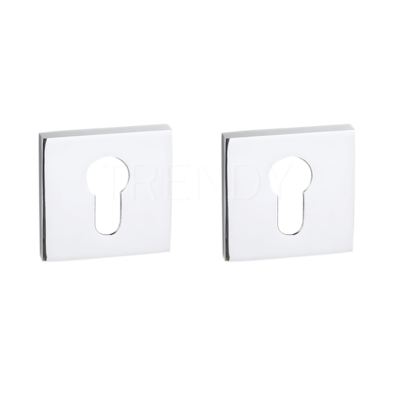 Black Door Lock Handle Hardware Zinc Alloy Square Cylinder Key Hole Lock Escutcheon (ZR25-CL)