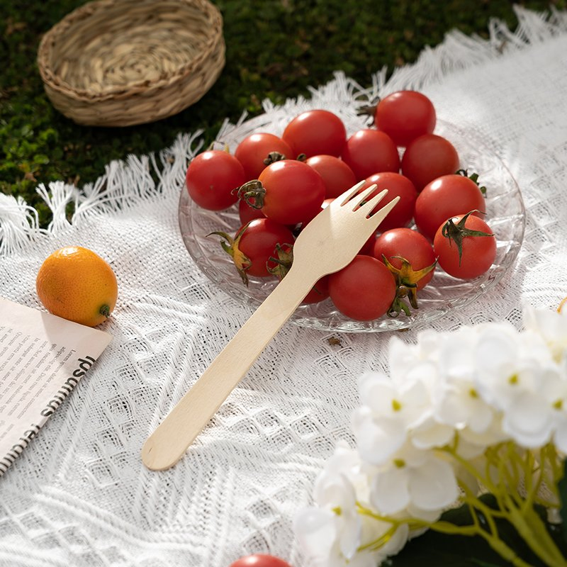 Eco-Friendly Birch Wood Disposable Cutlery Set for Restaurants