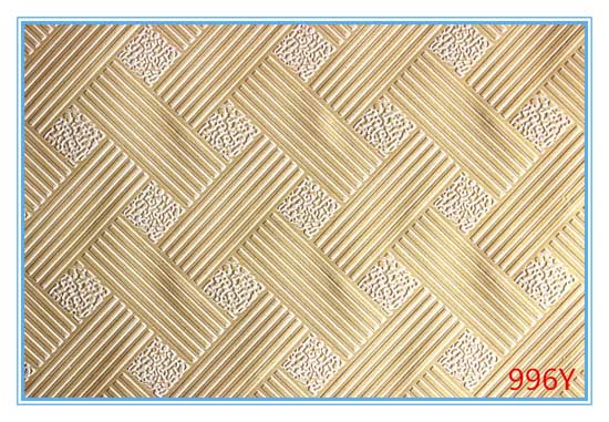 PVC Laminated Gypsum Ceiling Tiles Vinyl Faced and Aluminum Foil Backing