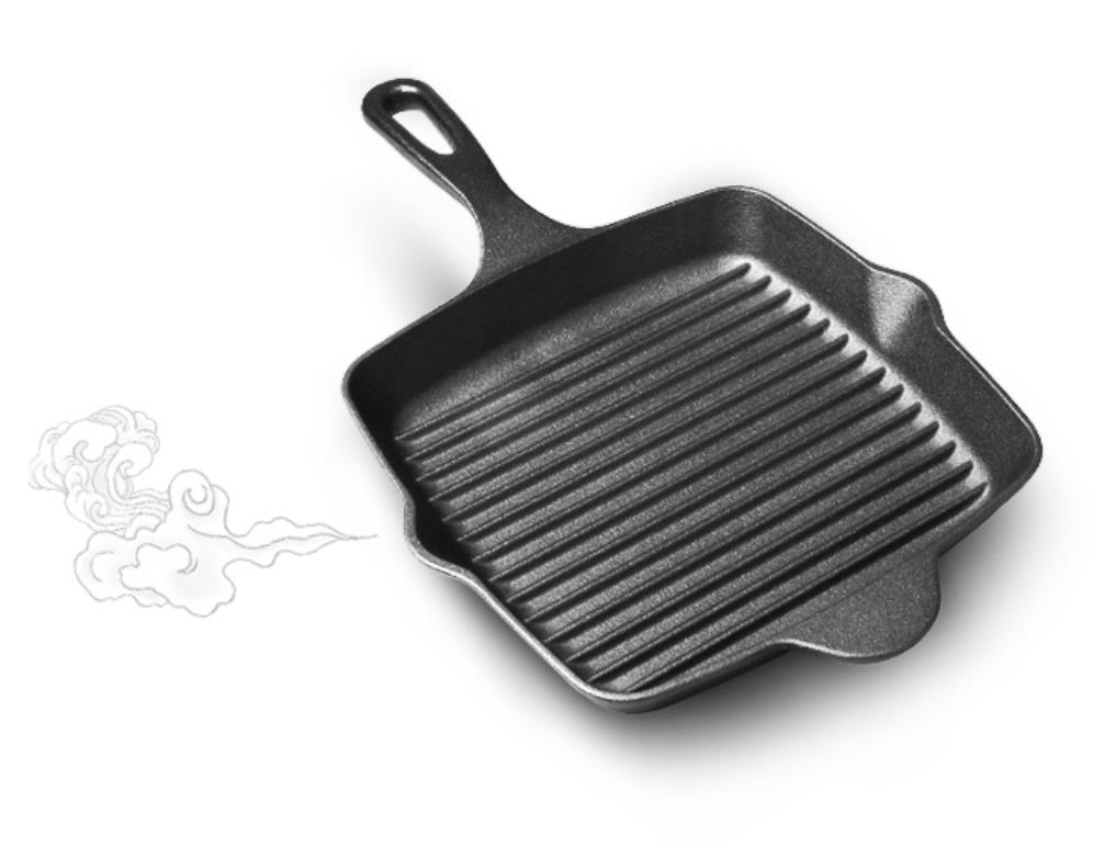 Cast Iron Cookware Kitchen Ware Flat Enamel Cooking 27cm Pan