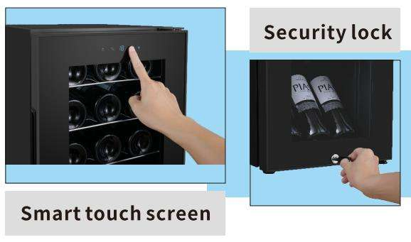 Mini Electronic Thermoelectric Wine Beverage Cooler Refrigerator Fridge 18 Bottles Capacity Wine Cooler for Household