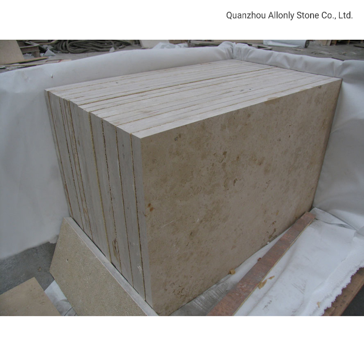Natural Limestone Honed Surface Exterior Stone Slab for Wall Cladding and Floor Paving