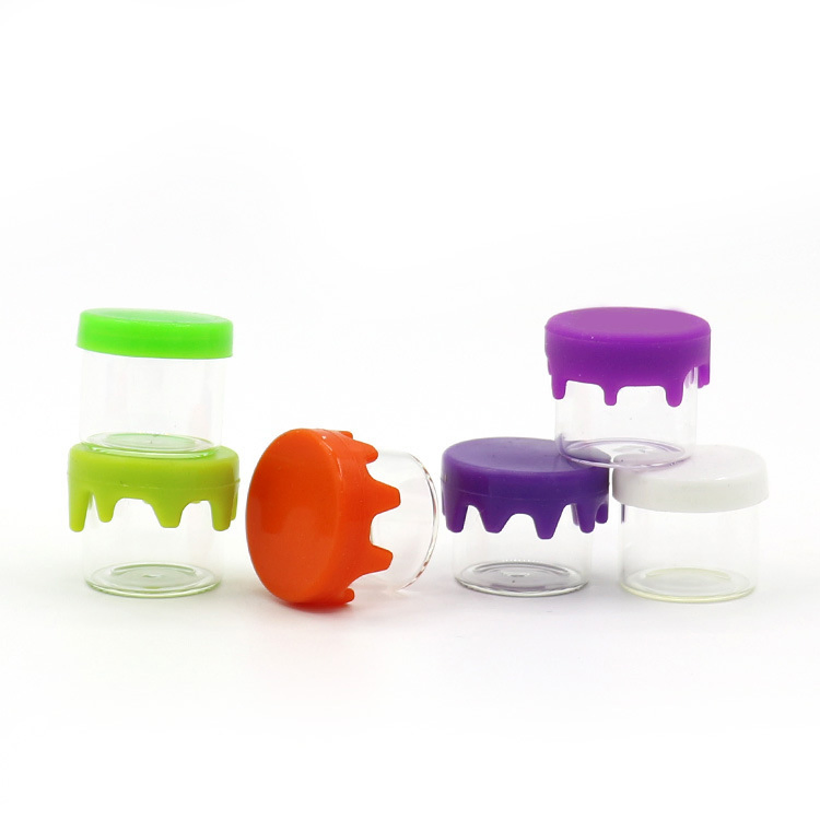 Silicone Container 5ml Spice Storage Cosmetic Balm Airtight Silicone Jar with Flip Top Smoking Accessories