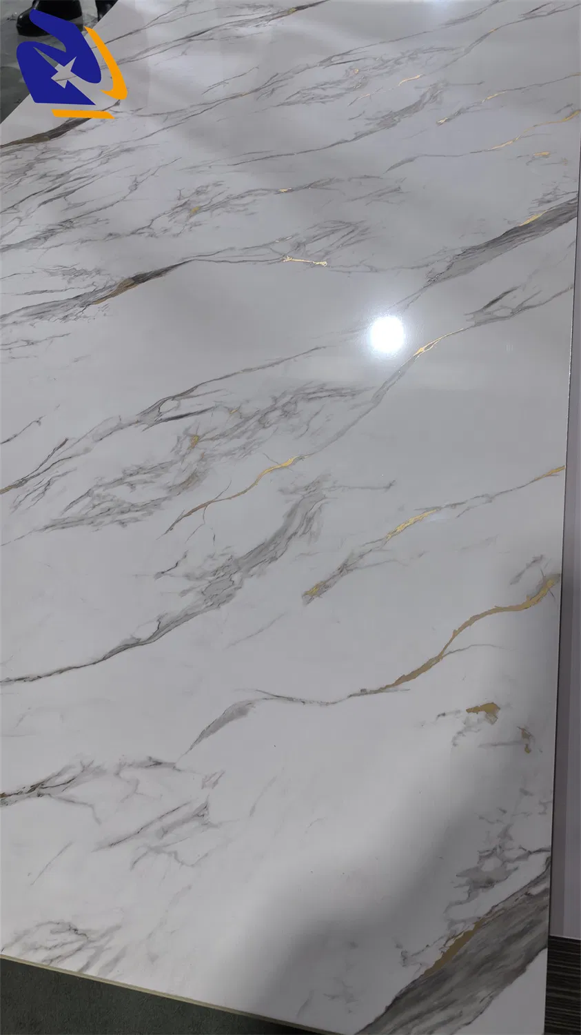 Glided Gold Glossy Marble PVC Pet Decorative Film for UV Marble Sheets