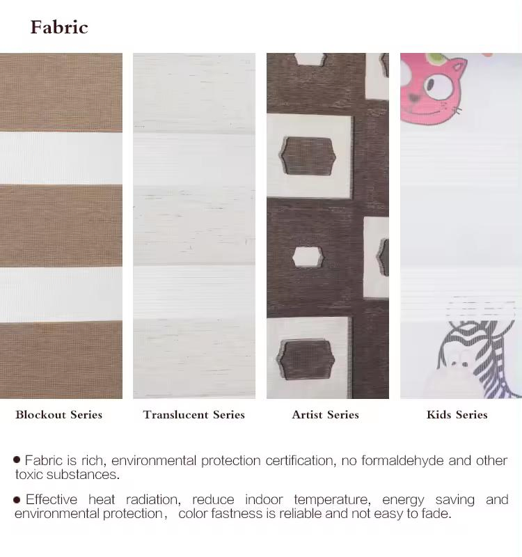 Motorized Chainless Zebra Blinds Electric Curtain for Apartment Villa Hotel School