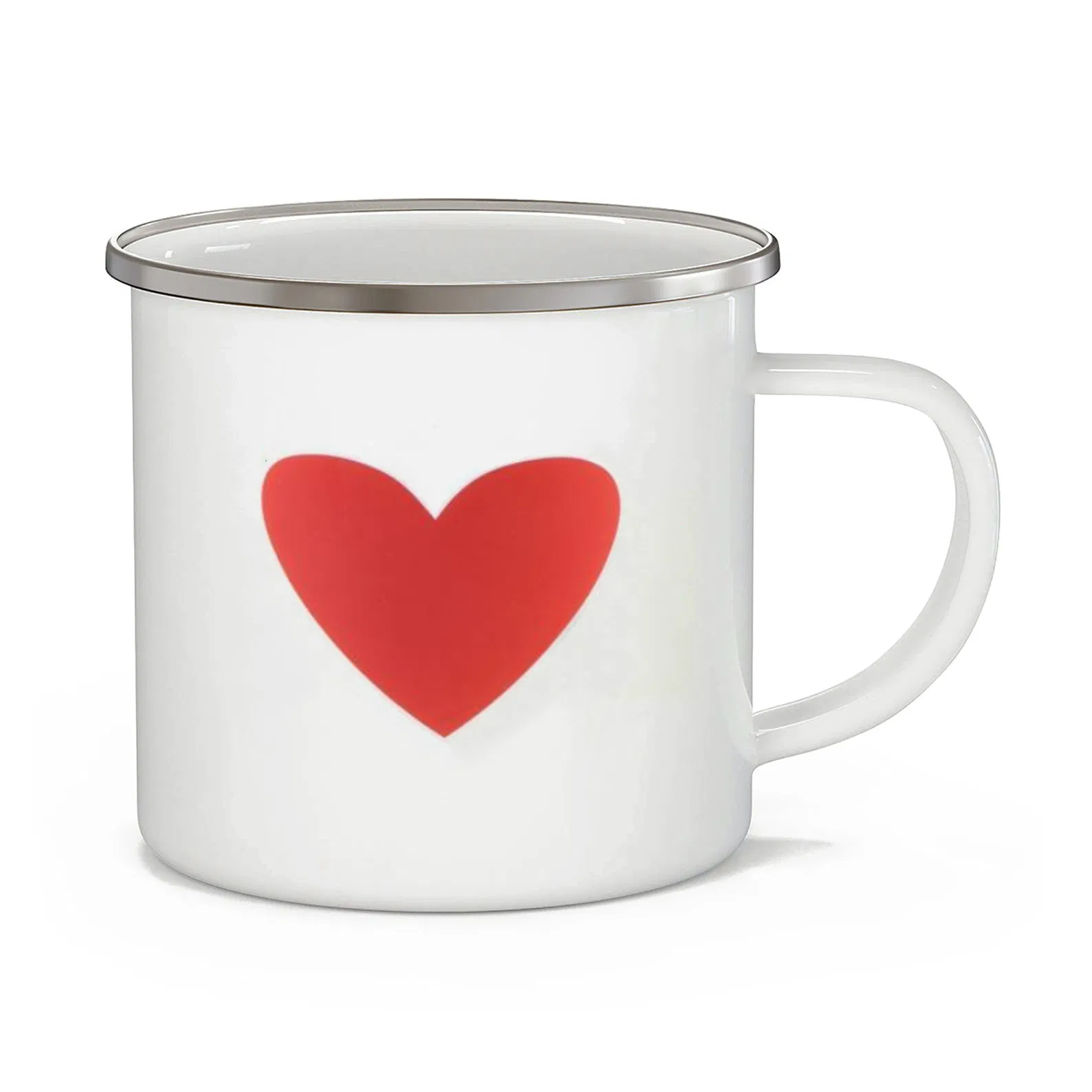 10oz/20oz Promotion Custom Enamel Mug with Stainless Steel Rim Enamel Coffee Cup
