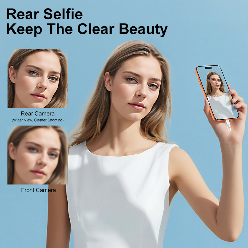 Screen Mirroring Device for Mobile Phone Rear Selfie Monitor Magnetic Attachment for iPhone 17 16 15 14 13 Vlog Accessories