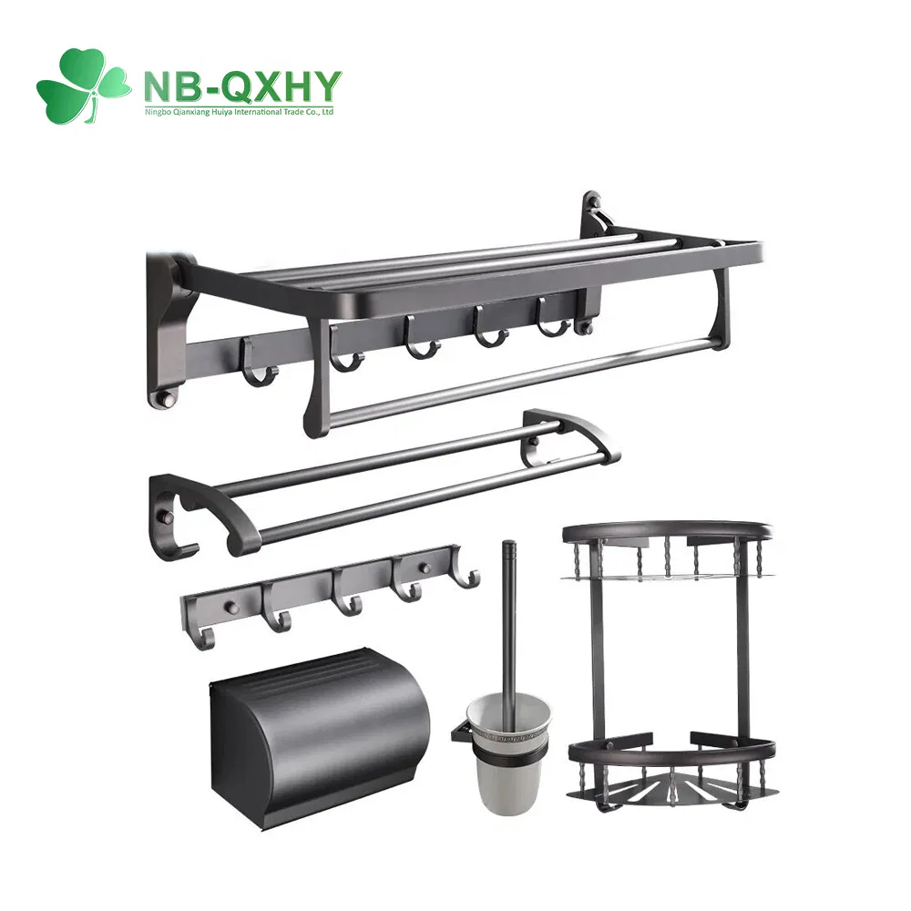 Aluminum Hooks Durable Toilet Rack Bathroom Hanger Towel Bar Accessories Rack