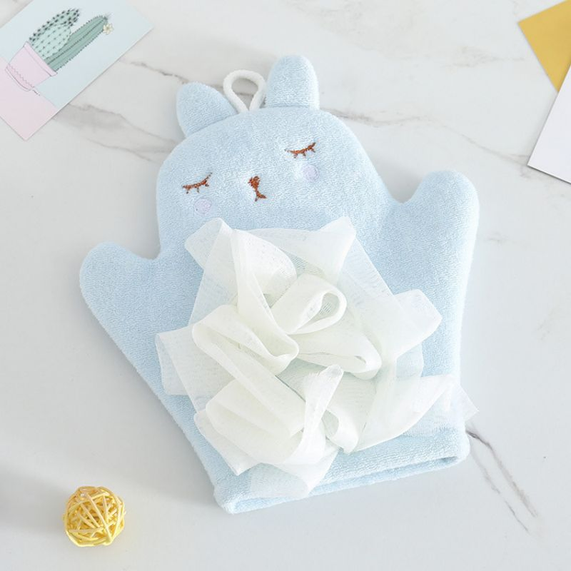 Bath Mitt Washcloths Gloves, Cute Rabbit Exfoliating Glove Body Scrubber