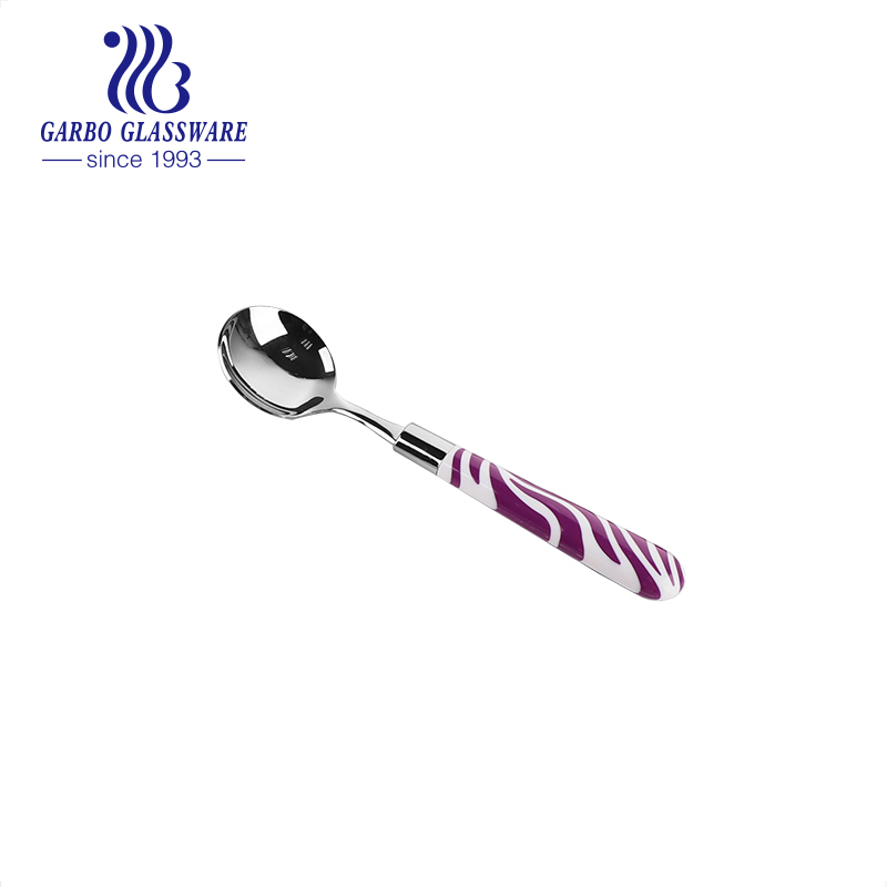 Stainless Steel Cutlery Silver Color Dinner Knife with Purple Plastic Handles Flatware