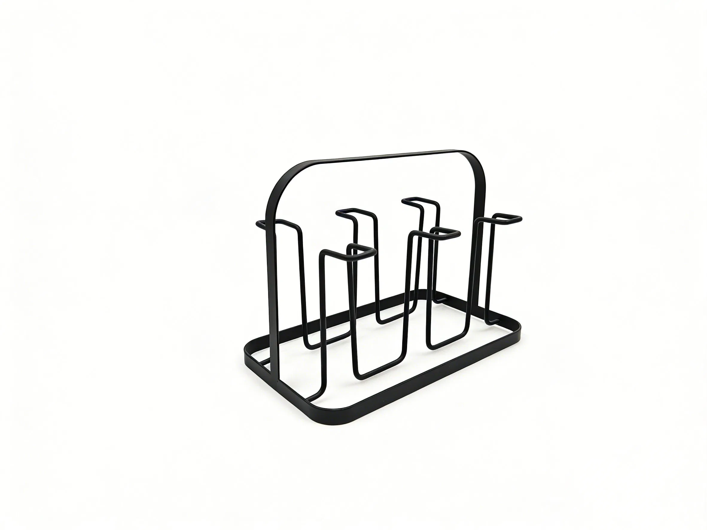 Стойка для бокалов из черного металла и стекла