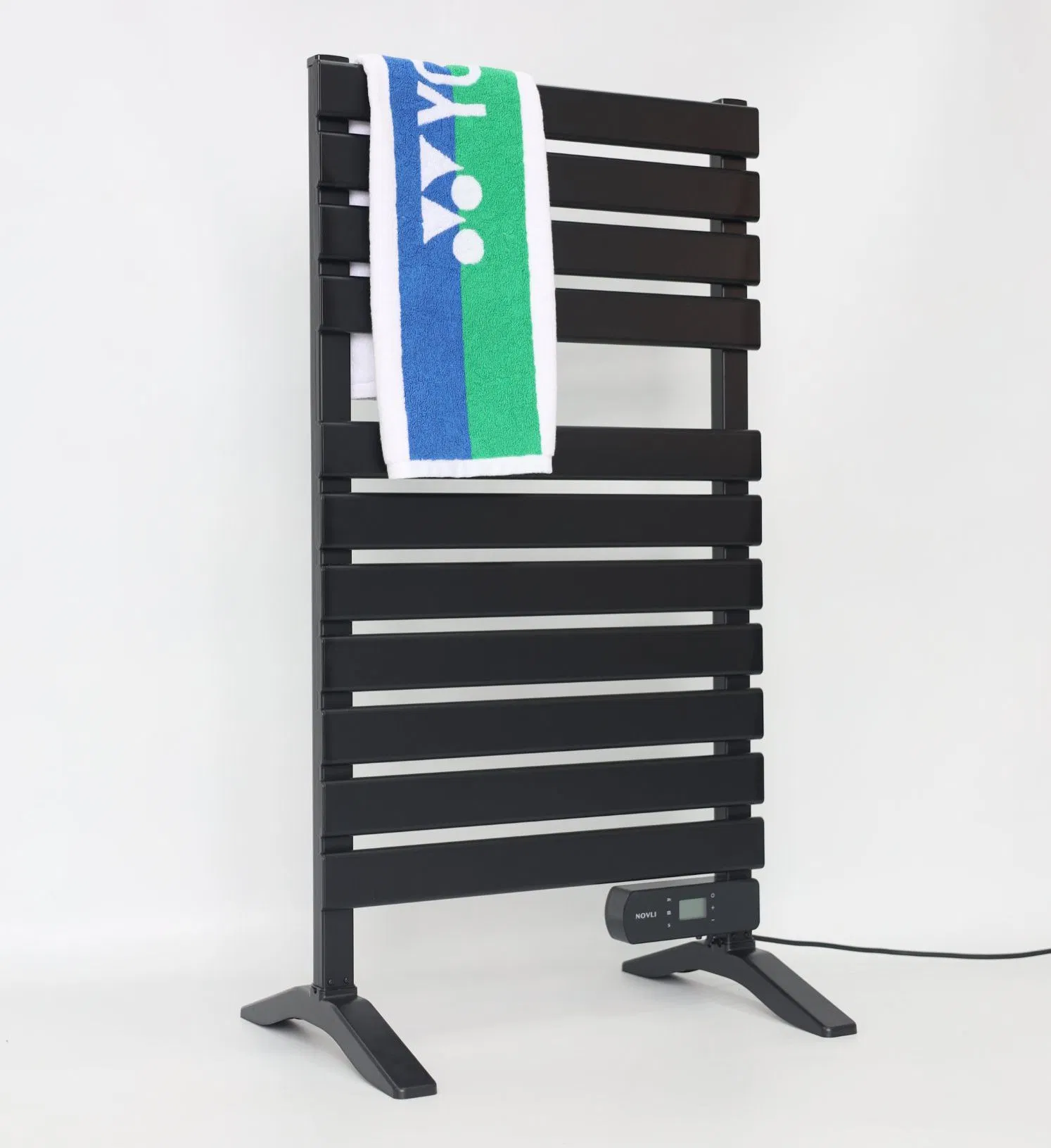 Electric White Bar on Bar Heated Towel Rail Choice of Size Towel Radiator