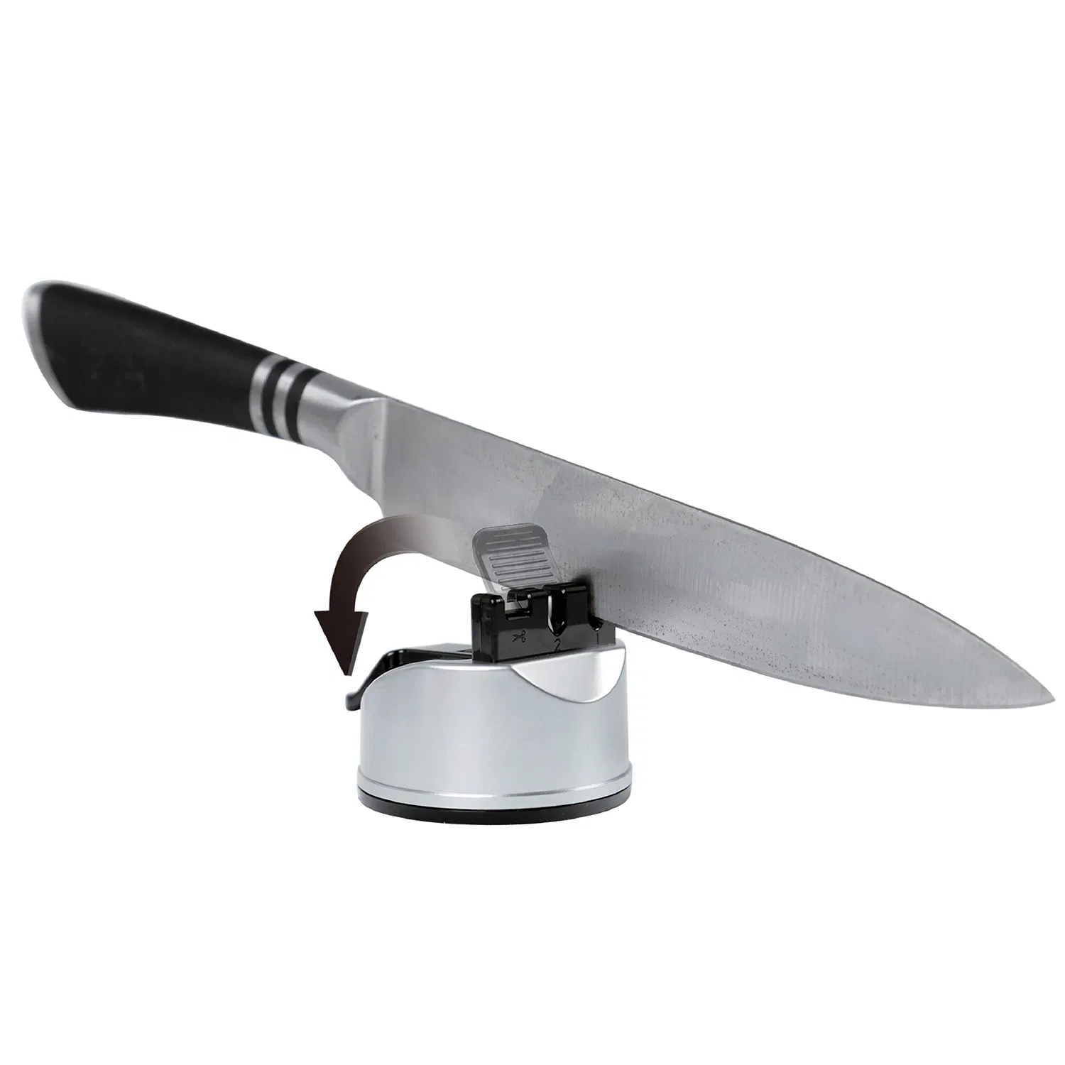 3-Stage Mini Knife Sharpener with Suction Base for Kitchen Use
