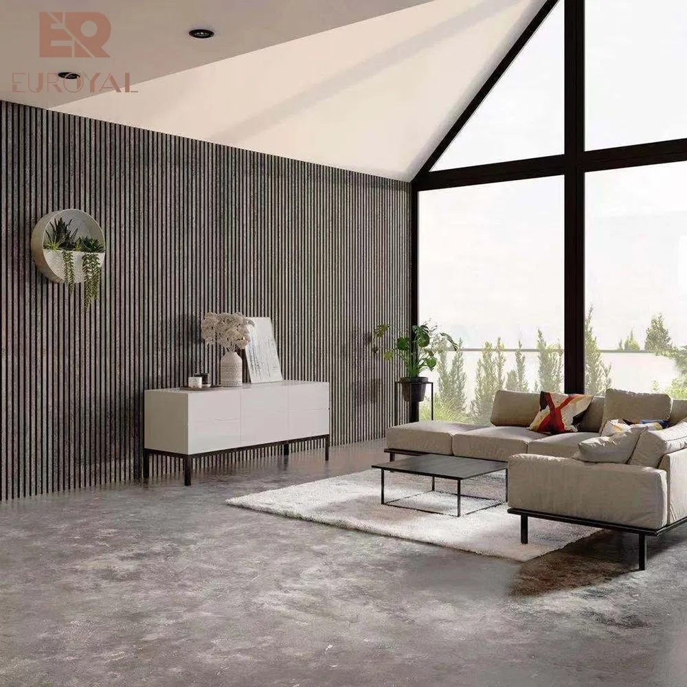 Factory Direct Supply Fireproof Acoustic Wall Pet Felt Panel with MDF Slatted Veneer Acoustic Panels for Theater