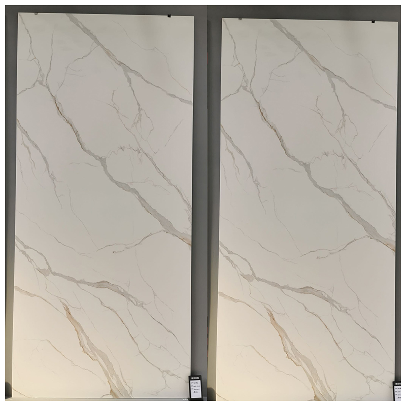 Marble Pattern Calacatta Gold Glossy Jumbo Porcelain Slabs for Countertops and Wall
