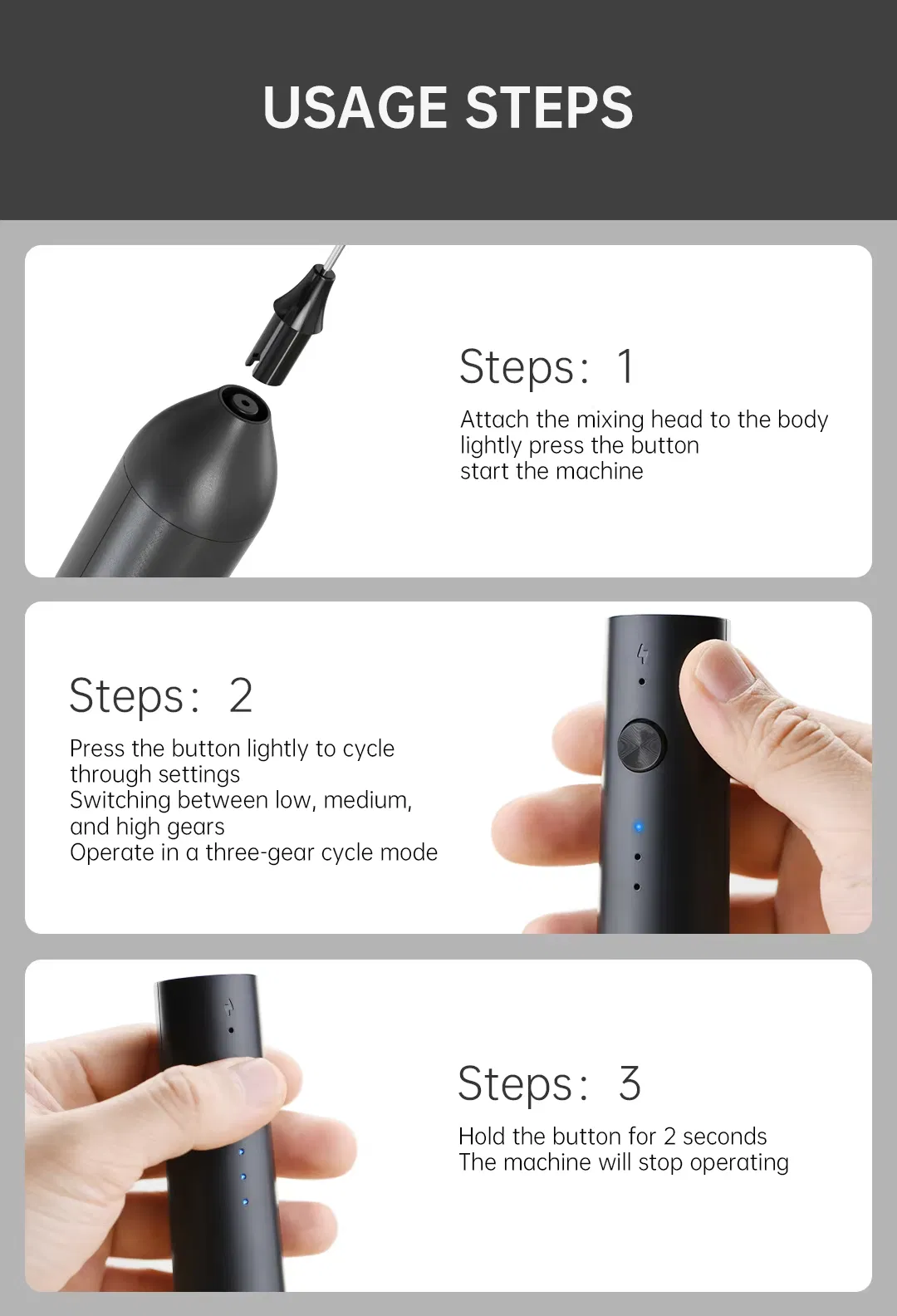 New Arrival Food Grade Portable Stainless Steel Rechargeable Electric Milk Frother with Whisk Head