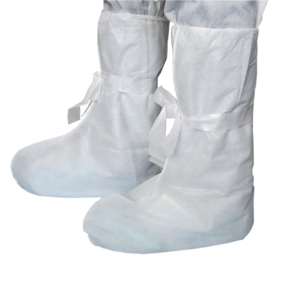 Disposable PP/SMS Nonwoven Boot Cover with Tie on