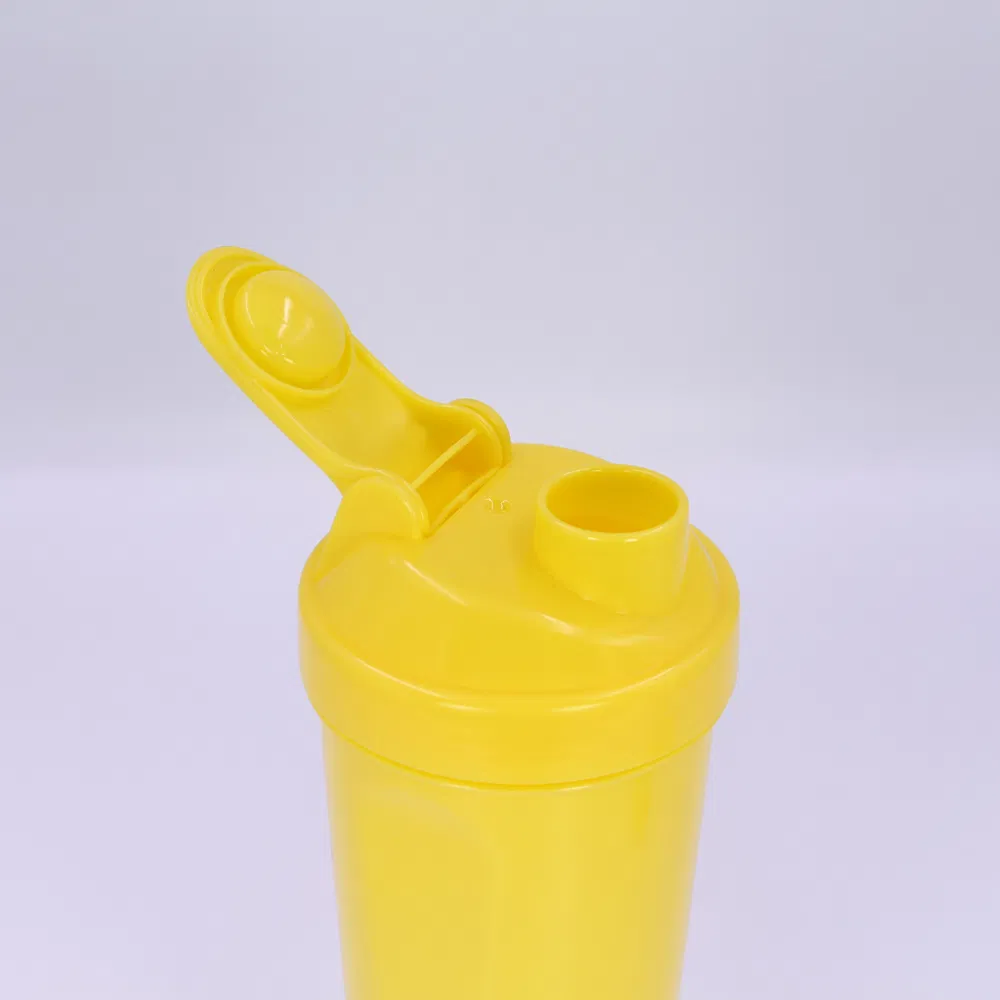 Durable 500ml/17oz slim shaker bottle with netting and container for gym travel