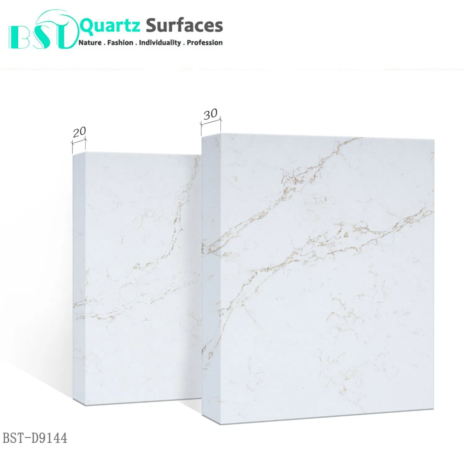 White Marble Crystal Surface Quartz Stone for Table Top