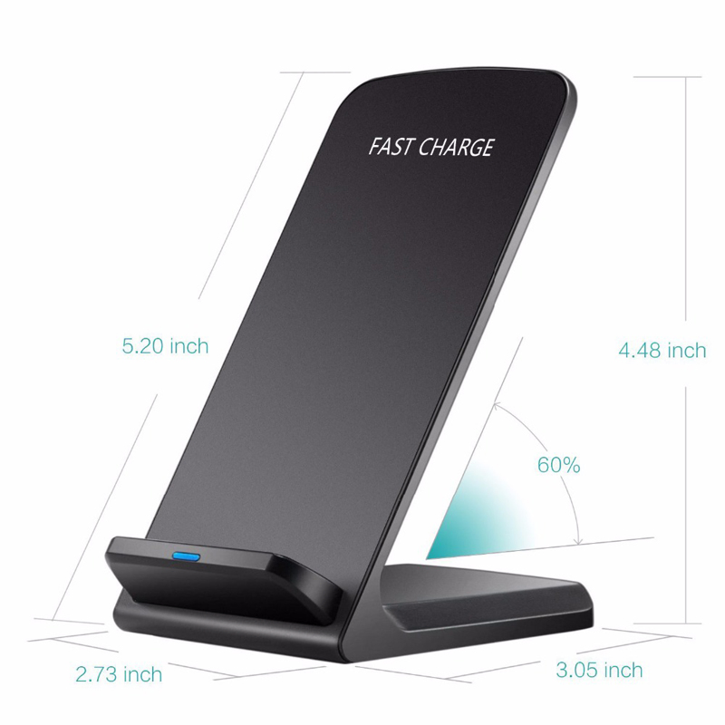 10W Fast Wireless Charger for Smart Phone Qi Wireless Charger for Cell Phone Quick Charge Stand