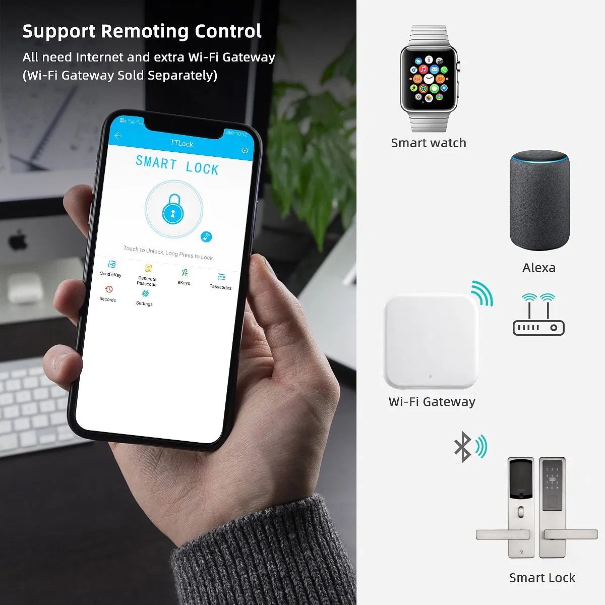 Electronic Security Ttlock APP Bluetooth Digital Combination Door Lock