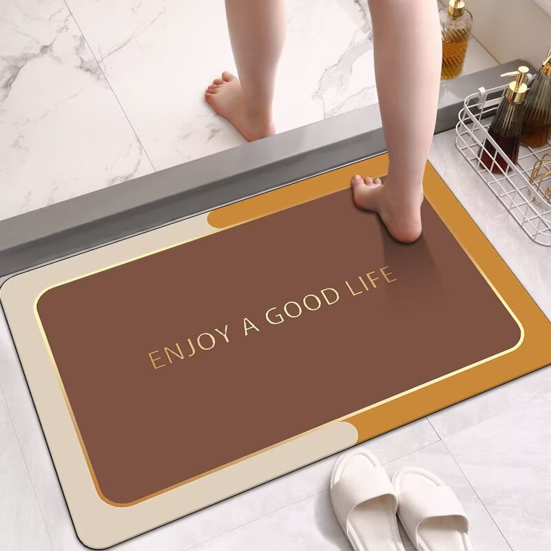 Ultra Absorbent Luxury No Stains Bathroom Runner Rug and Toilet Rugs Non Slip Diatom Mud Bath Rugs Mat