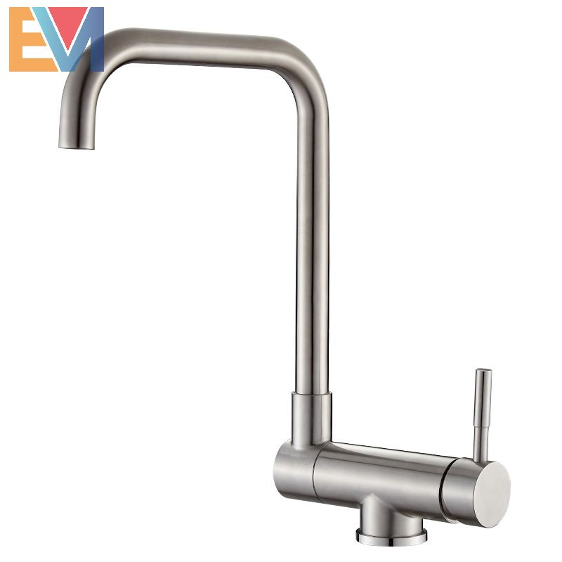 Modelled After an Antique 304 Stainless Steel Single Handle Kitchen Faucet