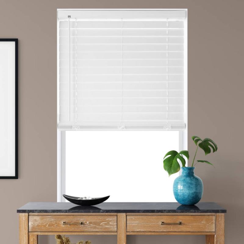 Promotional Manufacturer Supplier Office Use 50mm PVC Faux Wood Blinds