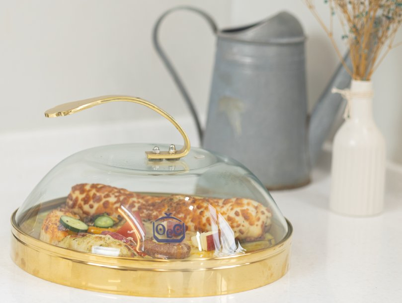 Premium Kitchenware Extra Tall Tempered Glass Lid for Teppanyaki Grill