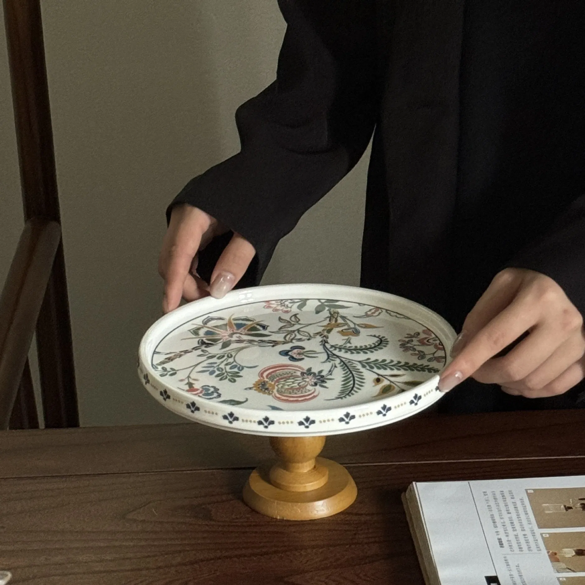 Elegant Bamboo Wood Multi-Tier Dessert Stand for Cakes