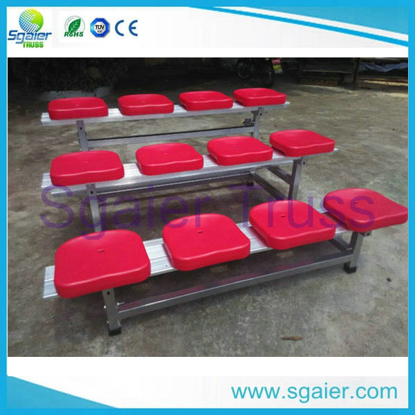 Easy Transport Movable 3-Row Aluminum Bleacher Seating with/out Chair