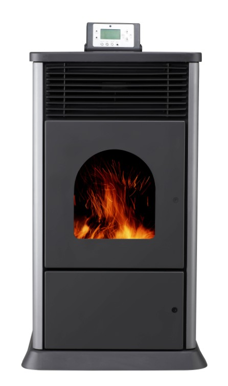 Freestanding Indoor Black Modern Sheet Metal Biomass Pellet Kamin Stove Home Heater Fireplace Hearth in Room for Winter