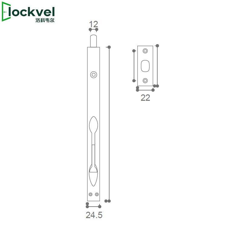 304 Stainless Steel Door Flush Bolt Lock for Double Wooden Door