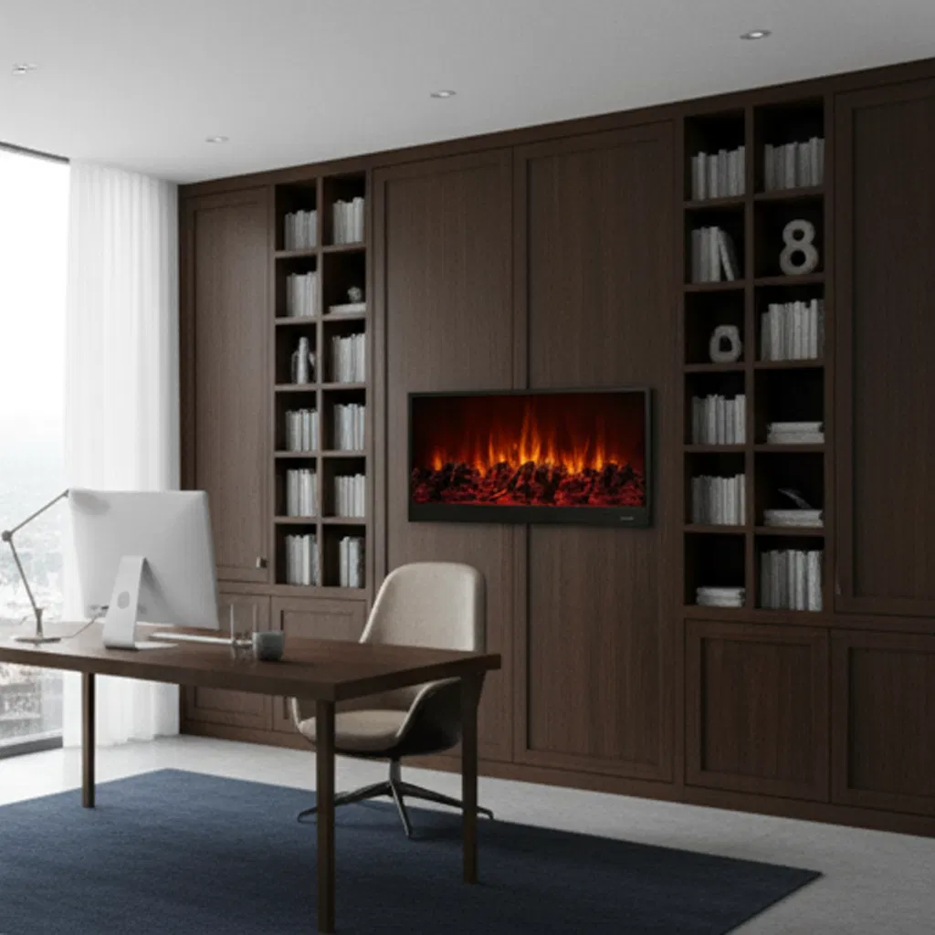 Multi-Color Remote Control Electric Fireplace with Adjustable Brightness