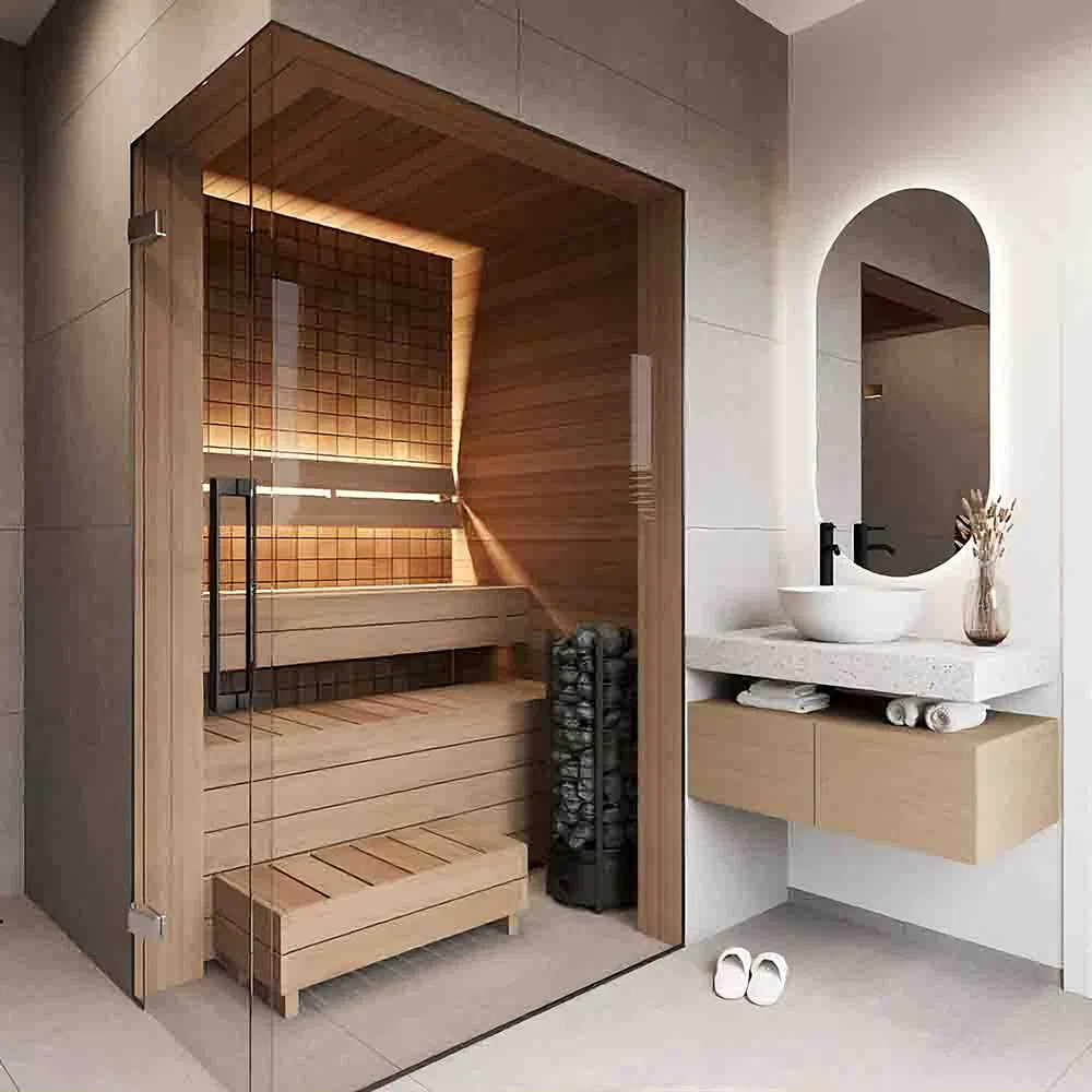 Smart-Thermostat Solid Wood Indoor Sauna with Precision Temperature Control