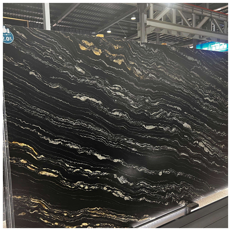 Brazilian Black and Gold Tropical Storm Quartzite Slabs
