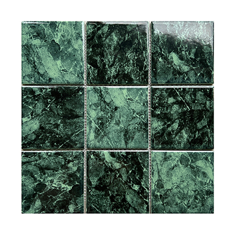 Marble Look Showroom Decoration Inkjet Turquoise Aqua Swimming Pool Porcelain Mosaic Tile