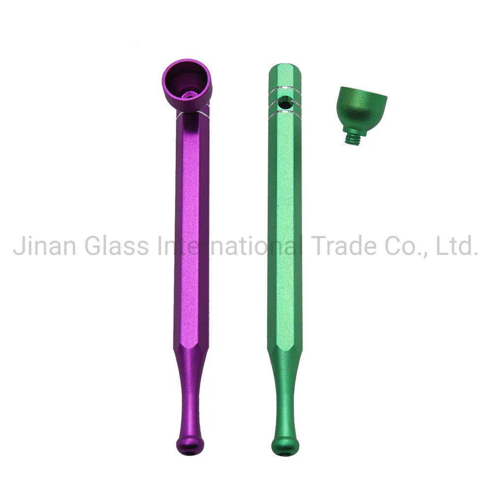Pencil Shape with Silver Stripe Pipe Smoking Pipe
