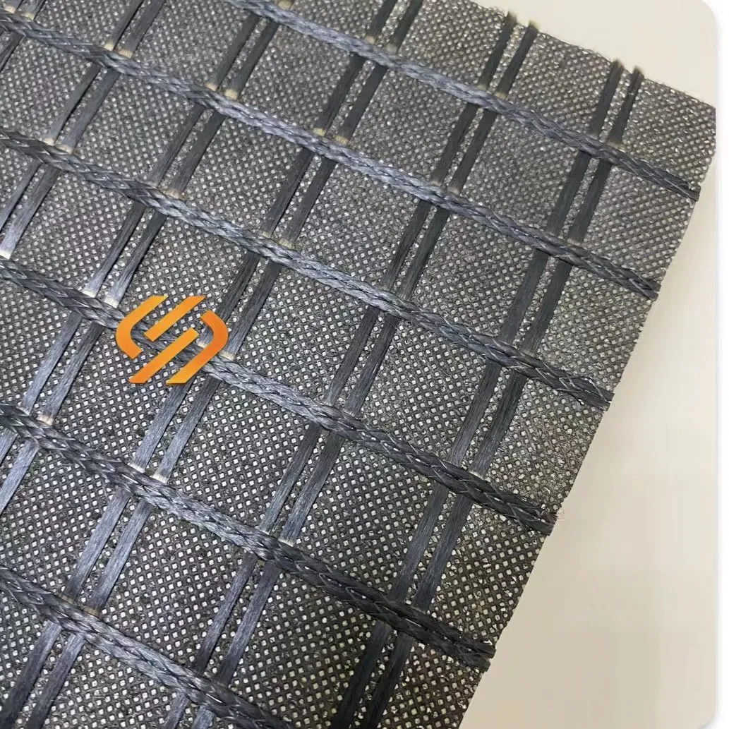 Geocomposite Composite Geogrid 30kN 50kN 80kN 100kN 120kN 150kN 200kN Warp Knitted Fiberglass Grid Pet Polyester Geogrid PP Biaxial Geogrid with Geotextiles