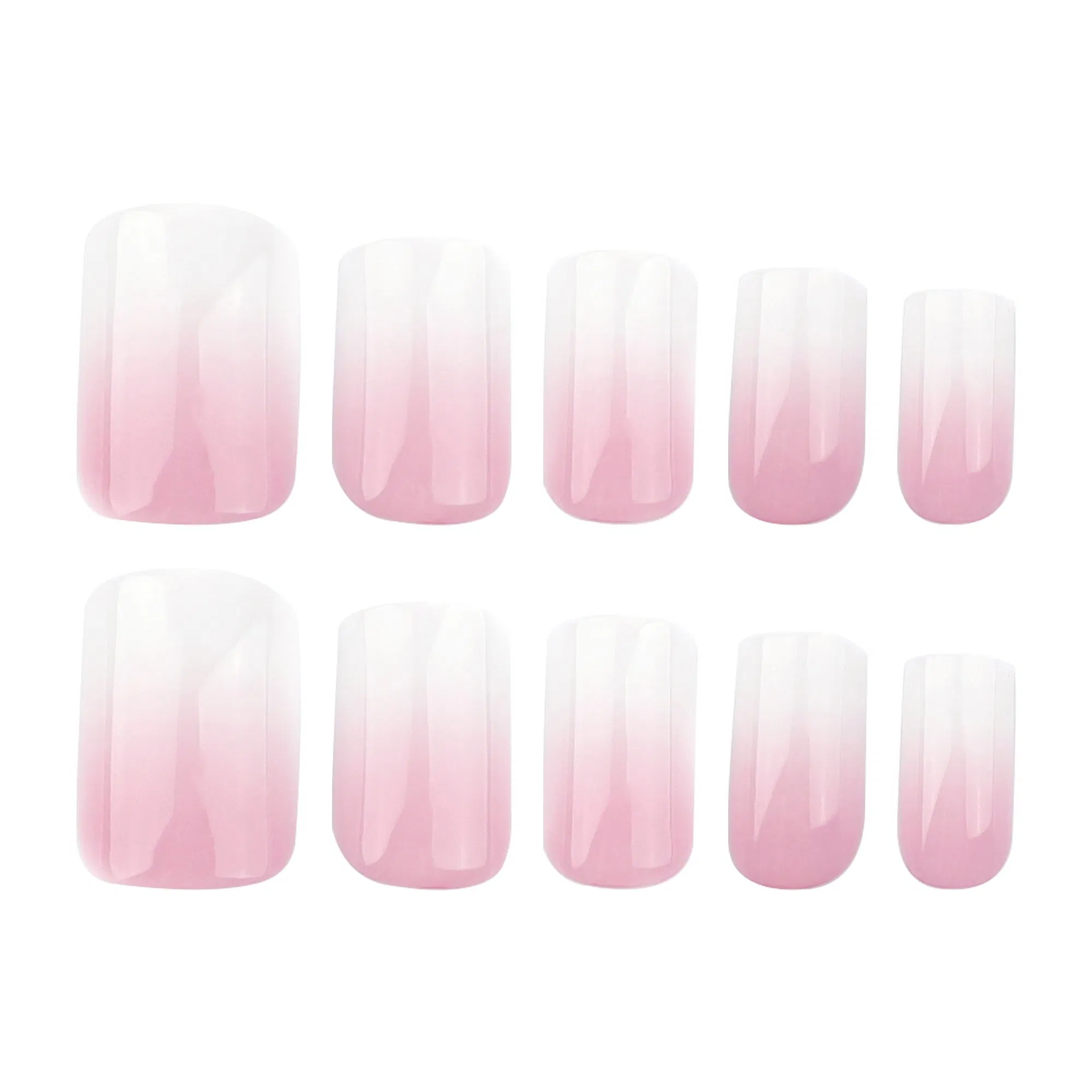 Reusable and Easy to Apply Fashion Trendy Fake Nails Natural Square False Fingernails