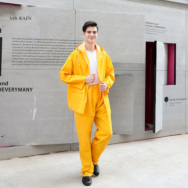 Rain Coat Heat -Seal Rubber Polyester Material Adult Rain Set Rain Jackets