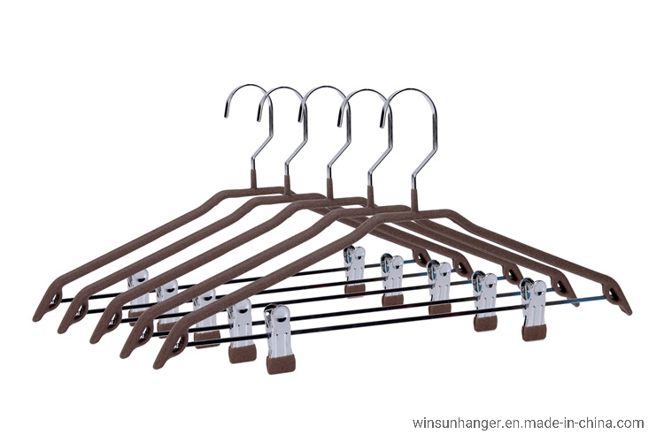 Hotel PVC Coated High Quality Pants Metal Clips Hanger